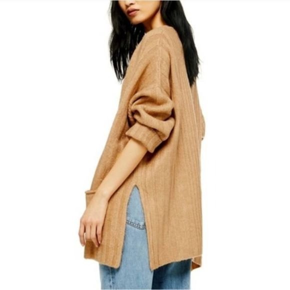 Topshop Sweaters - Topshop Ribbed Knit Open Slouchy Soft Oversized Cardigan Large